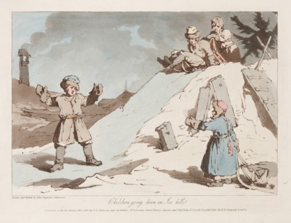Children going down an Ice Hill.