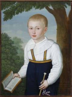 Portrait of Vasily Engelhardt (1814-1868) as child, with a book of Plutarch.