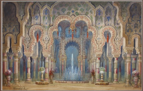 Stage design for the opera Ruslan and Lyudmila by M. Glinka.