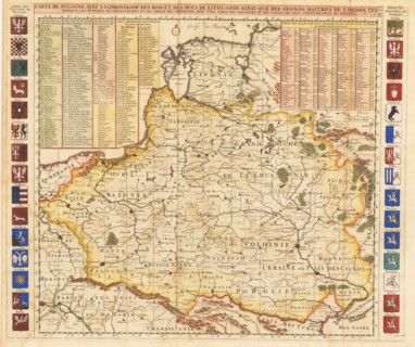 Map of Poland includes portions of Livonia and Grand Duchy of Moscow.