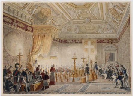 Chapelle Ardente of Louis XVIII at the throne room of the Tuileries on September 1824.