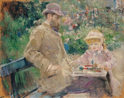 Eugène Manet and His Daughter in the Garden at Bougival.