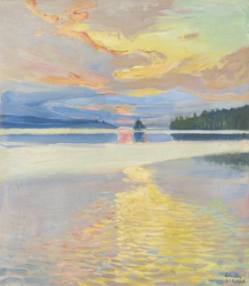 Sunset over Lake Ruovesi.