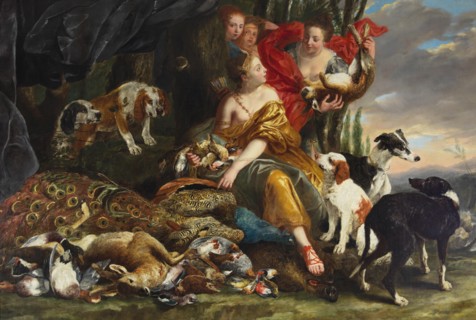 The goddess Diana receiving the kill.