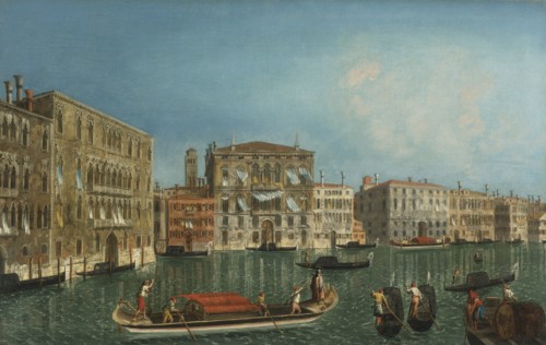 The Grand Canal with Palazzo Foscari and Palazzo Balbi.