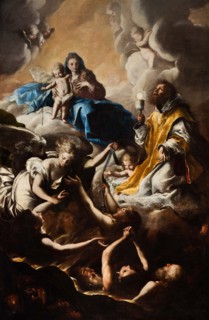 The Virgin, St. Nicholas of Tolentino and the Holy Souls in Purgatory.