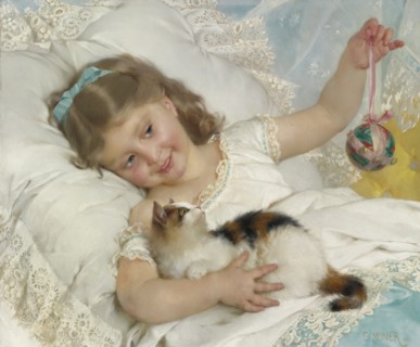Child and cat.