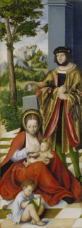 Altarpiece of the Holy Kinship. Left panel.