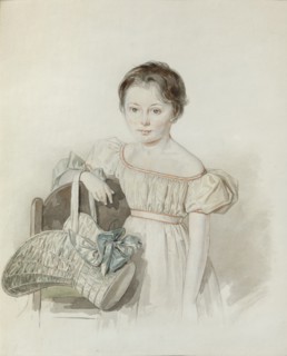 Portrait of a Girl With Hat In Her Hand.