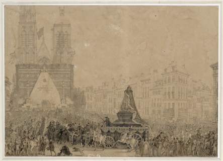 Arrival of the funeral procession with the remains of Louis XVI and Marie-Antoinette in Saint-Denis