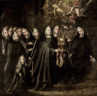 Saint Clare and sisters of her order.