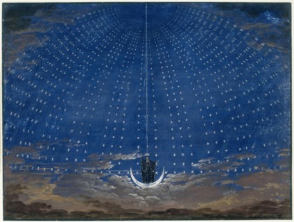 Stage design for the opera Die Zauberflöte by Wolfgang Amadeus Mozart.