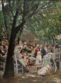 Munich beer garden.