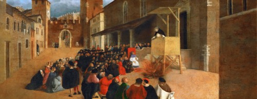 Saint Dominic preaching in Recanati.