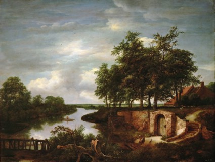 River Landscape with Cellar Entrance.