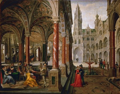 Palace with musicians.