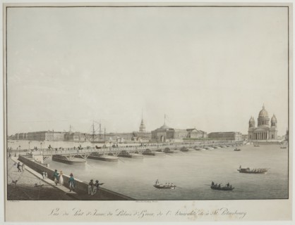 View of the Saint Isaac's Bridge in Petersburg.