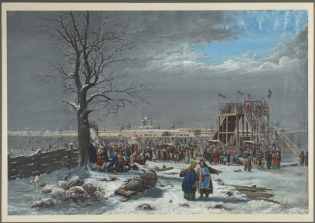 The roller coasters on the Neva near the Smolny Convent in Saint Petersburg.