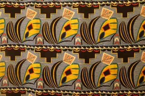 Textile design with American Indian motifs, ca 1923.