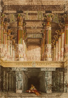 Cover of the vocal score of opera Aida by Giuseppe Verdi, ca 1872.