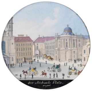 The Saint Michael Square in Vienna, ca 1835.