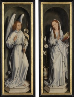 The Annunciation. The side panels from the Triptych of Jan Crabbe, ca 1470.