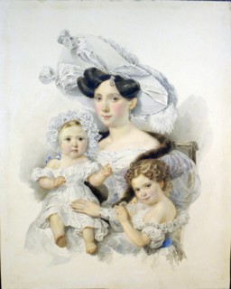 Portrait of Countess Elizaveta Nikolaevna Chernyshova (1808-1872), née Zotova, with daughters, c. 18