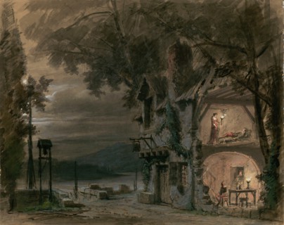 Set design for opera Rigoletto by Giuseppe Verdi. Paris, Théâtre national de l'Opéra, 1885.