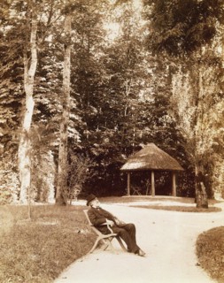 Giuseppe Verdi in the garden of Sant'Agata, .