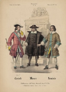 Costume design for the opera I masnadieri by Giuseppe Verdi, 1847-1848.