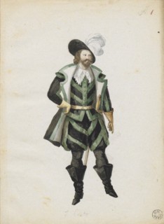 Costume design for the opera Louise Miller by Giuseppe Verdi, Paris Opéra, 02.02.1853, 1853.