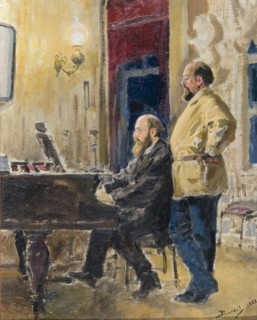 Pyotr Antonovich Spiro at piano and Savva Mamontov, 1882.