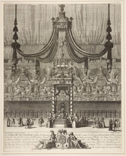 Decoration and arc de triomphe for the funeral of the Grand Condé held in Notre-Dame on March 10, 16