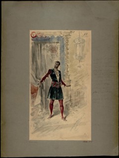Costume design for the opera Otello by Giuseppe Verdi, world premiere, La Scala, 5 February 1887, 18