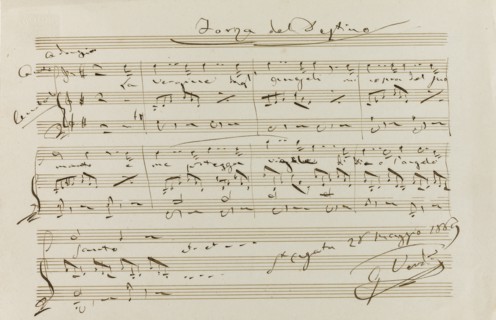 Musical quotation from La forza del destino, St Agata, 28 May 1869, 1869.