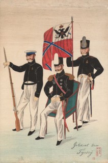 Vice admiral Count Yevfimy Putyatin at Nagasaki in 1853, c. 1853.