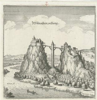 Wildenstein castle. Topographia Sueaviae, 1643.