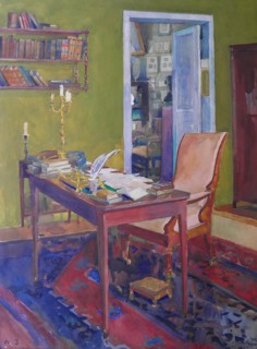 Alexander Pushkin's study at the Mikhaylovskoye estate, 1950.