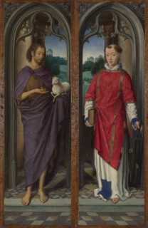 Saint John the Baptist and Saint Lawrence (Panels of the Pagagnotti Triptych), c. 1480.
