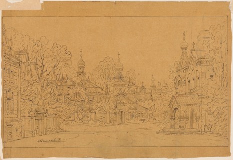 Stage design for the opera The Oprichnik (The Guardsman) by Pyotr Tchaikovsky, 1874.