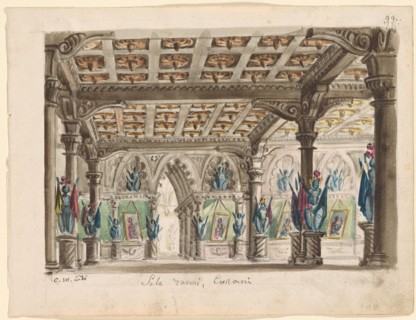 Set design for the Opera Ernani by Giuseppe Verdi.