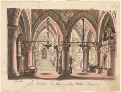 Set design for the Opera Ernani by Giuseppe Verdi.