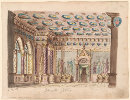 Set design for the Opera Ernani by Giuseppe Verdi.