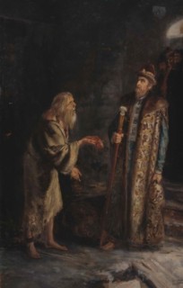 Blessed Nicholas, the Fool for Christ of Pskov and Tsar Ivan IV the Terrible, 1899.