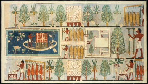 Funeral Ritual in a Garden. The tomb of Minnakht, Thebes, New Kingdom, 18th Dynasty, ca. 1479-1425 B