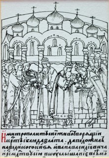 The Coronation of Ivan IV (From the Illuminated Compiled Chronicle), Second half of the16th cen.