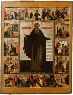 Saint Abraham of Rostov with scenes from his life, Mid of 17th cen.