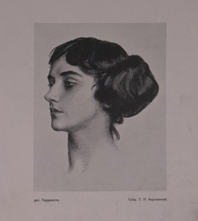 Portrait of the Ballet dancer Tamara Karsavina (1885-1978), 1914.