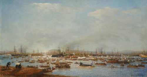 The Arrival Of The Russian Fleet Into Toulon Harbour, 1893.