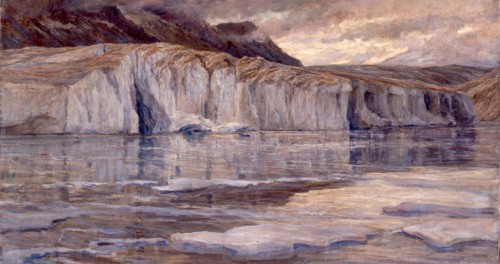 The icy water of Lake Märjelen, c. 1908.